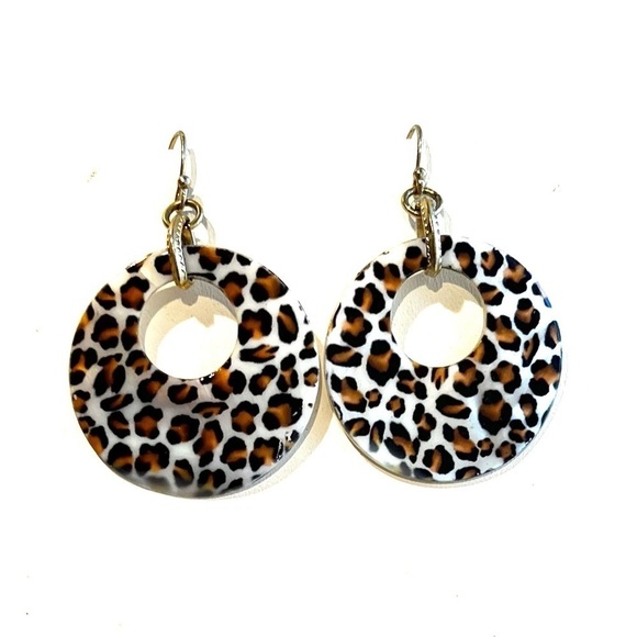 Animal Print Statement Earrings - Picture 1 of 2